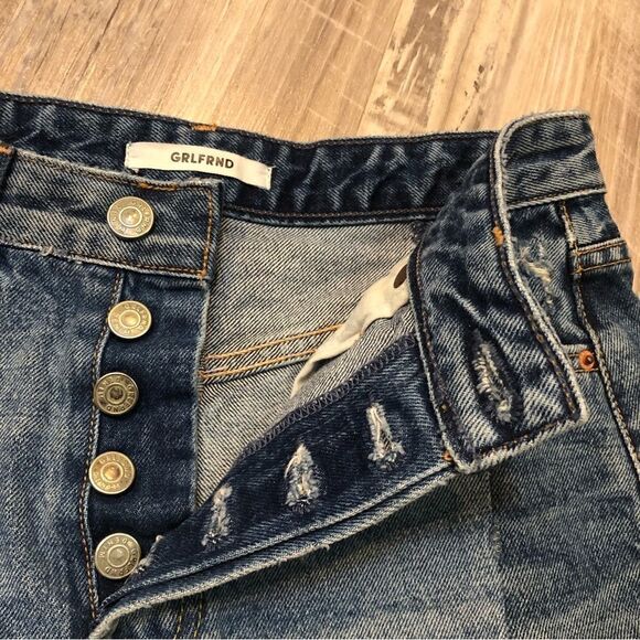 GRLFRND Distressed Blue Jean Shorts - Picture 7 of 9